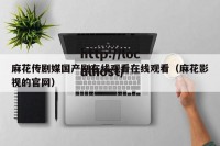 麻花传剧媒国产剧在线观看在线观看（麻花影视的官网）